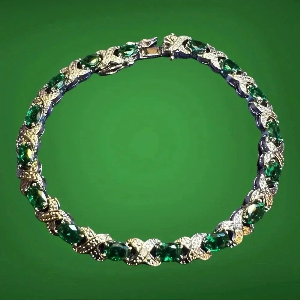 925 Emerald XO Bracelet